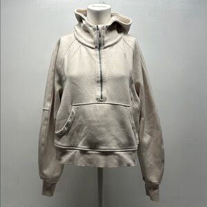 lululemon athletica Cream Half-Zip Hoodie Sweatshirt